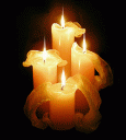 groupe de bougies animées