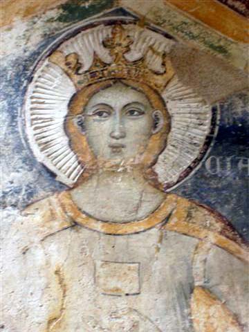 SAINTE LUCIE La photo ci-contre a été prise dans une église de la citadelle de Rhodes. Elle représente Sainte Lucie (14ème siècle, école toscane)